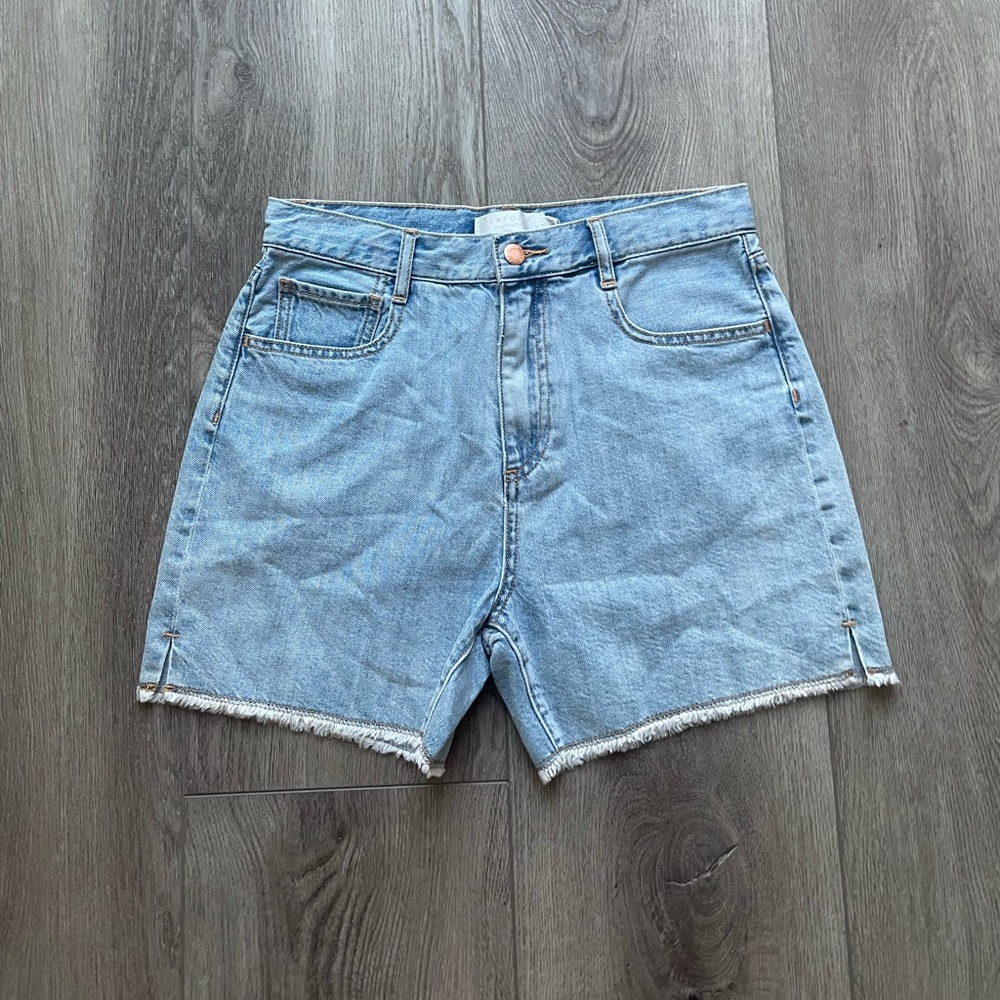 seafolly indian summer cotton denim mid-rise boyfriend jean shorts size small